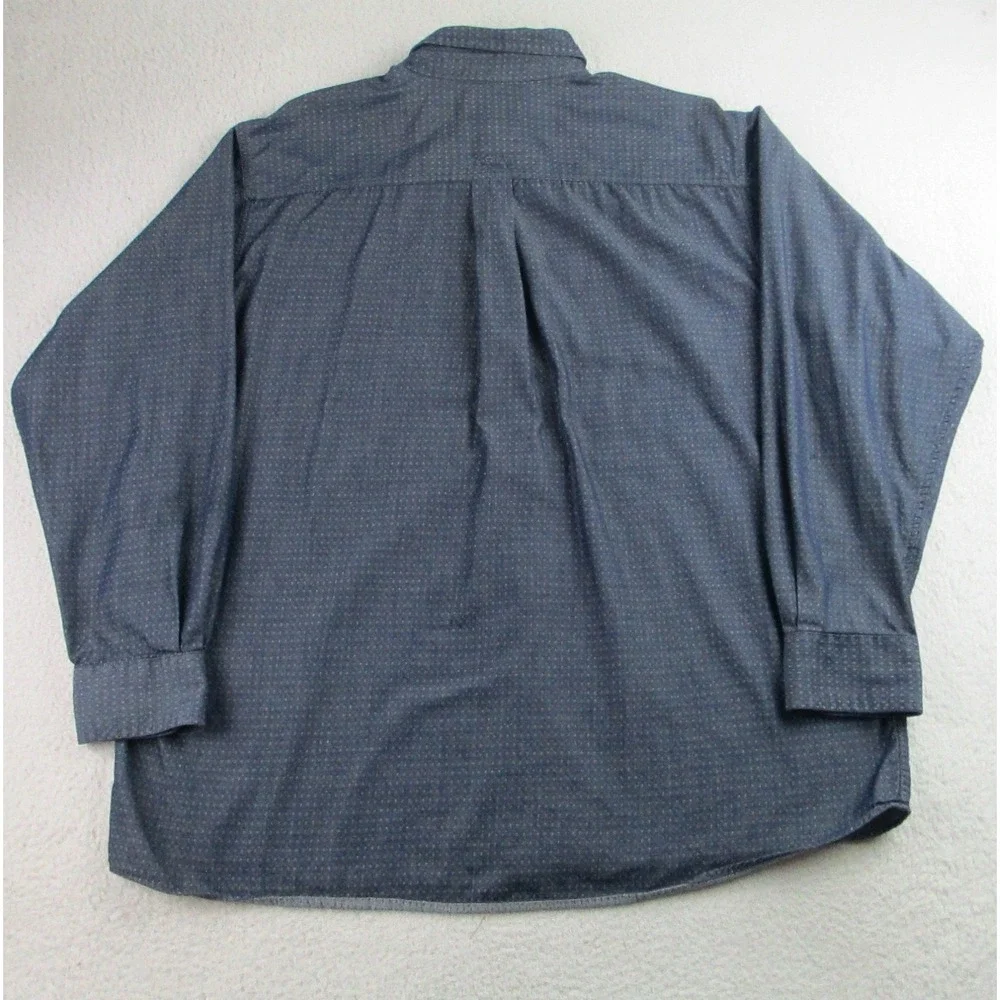 Ariat Shirt Mens XL Blue Button Down Long‎ Sleeve 100% Cotton Western Pocket